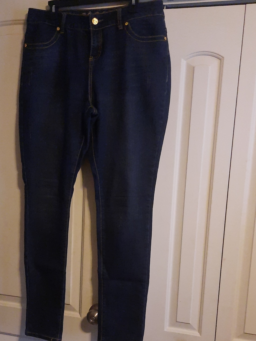 COOGI Women's Skinny Jeans in Dark Blue Denim